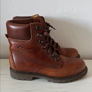 Panama Jack Havana Joe Brown Leather Ankle Boots Women’s Size 6-6.5 EU 37